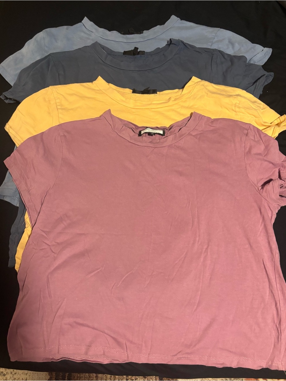 Women’s Crewneck Short Sleeve Tee - Pink, Yellow, Blue, Gray
